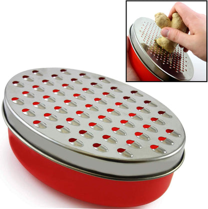Cheese Grater Citrus Lemon Zester with Food Storage Container & Lid - Perfect For Hard Parmesan Or Soft Cheddar Cheeses, Ginger, Vegetables, Butter, Chocolate & Nutmeg (Black)