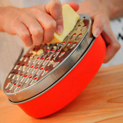 Cheese Grater Citrus Lemon Zester with Food Storage Container & Lid - Perfect For Hard Parmesan Or Soft Cheddar Cheeses, Ginger, Vegetables, Butter, Chocolate & Nutmeg (Black)