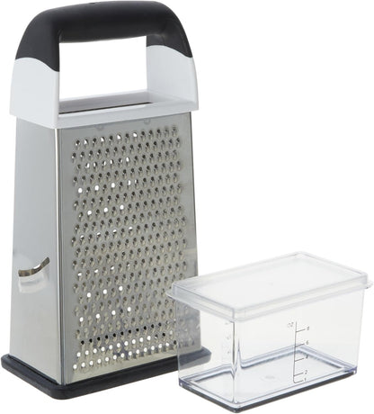 Touch 4-sided Box Grater, Stainless Steel Blades with Collection Cup Included