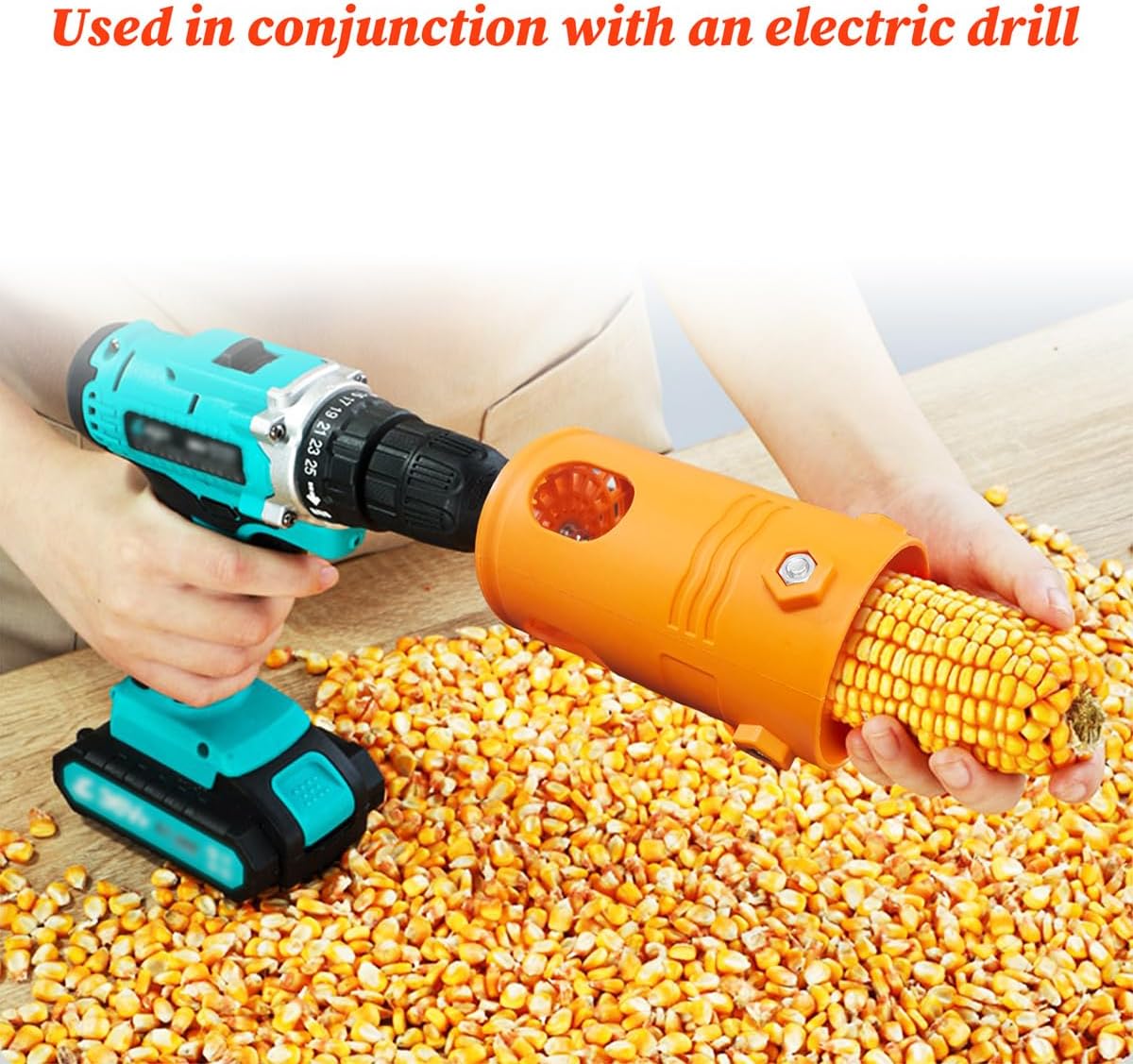 Corn Peel Thresher Corn Stripper Highly Efficiency Saving Corn COB Remover Manual Durable Use with Electric Drill Universal with Gloves Labor