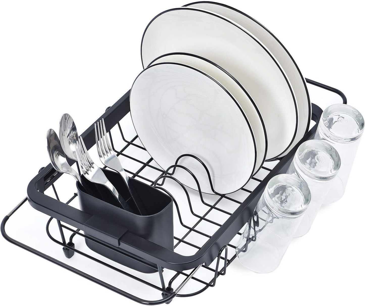 Expandable Sink Caddy with Dish Towel Bar, Adjustable Over-The-Sink Organizer for Kitchen, Rustproof Sponge Holder and Drying Rack