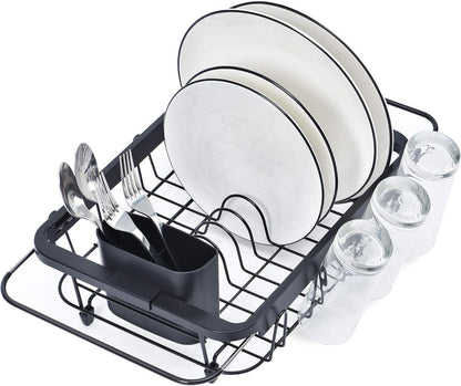 Expandable Sink Caddy with Dish Towel Bar, Adjustable Over-The-Sink Organizer for Kitchen, Rustproof Sponge Holder and Drying Rack