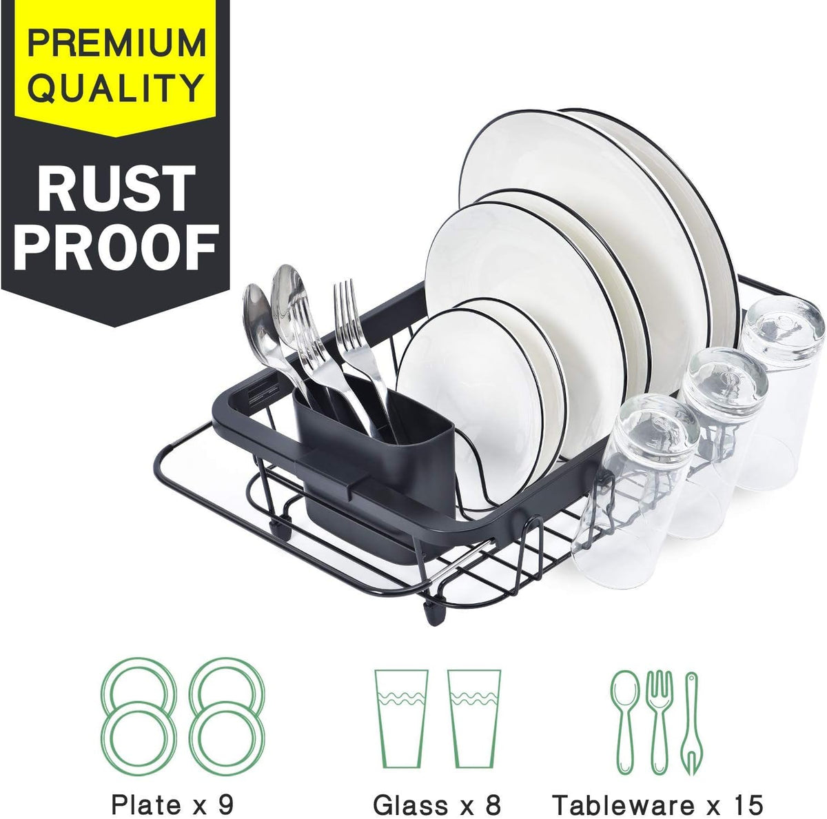 Expandable Sink Caddy with Dish Towel Bar, Adjustable Over-The-Sink Organizer for Kitchen, Rustproof Sponge Holder and Drying Rack