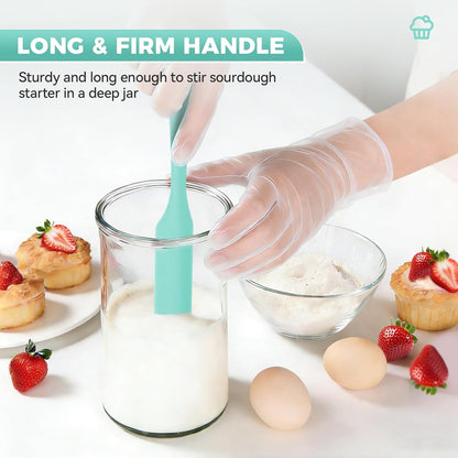 3 Pcs Silicone Jar Spatula Set, Sourdough Spurtle, Jar Scraper, Long Handle Thin Spatulas, Perfect for Jars, Bottles, Containers, Mixing, Scraping, Spreading Jam, Cake Icing and Sourdough Tools. (3)