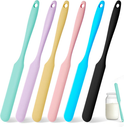 3 Pcs Silicone Jar Spatula Set, Sourdough Spurtle, Jar Scraper, Long Handle Thin Spatulas, Perfect for Jars, Bottles, Containers, Mixing, Scraping, Spreading Jam, Cake Icing and Sourdough Tools. (3)