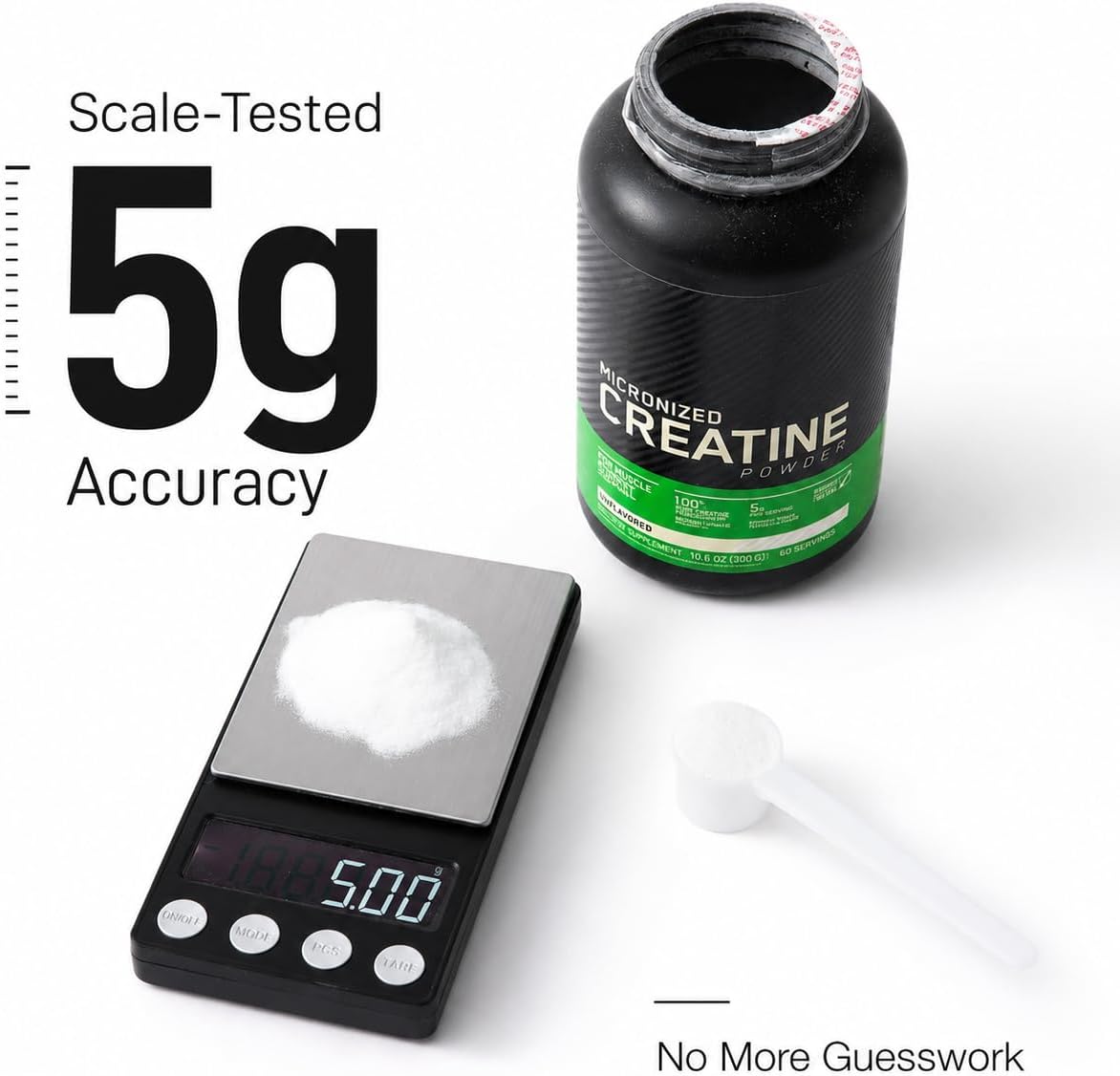 5 g Creatine Scoop, White Measuring Spoons, 3 Pack