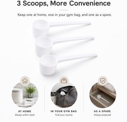 5 g Creatine Scoop, White Measuring Spoons, 3 Pack