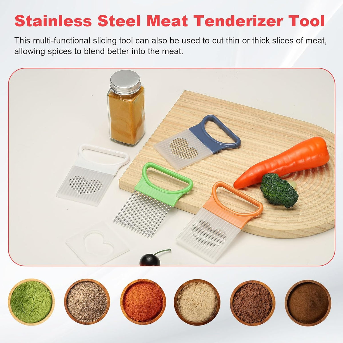 2 Pcs Onion Slicer Holder, 4.3 x 3.1 Inch Stainless Steel Vegetable Cutting Holder Food Cutter Tool for Slicing Storing Onions Tomatoes Potatoes Avocados Apples, White
