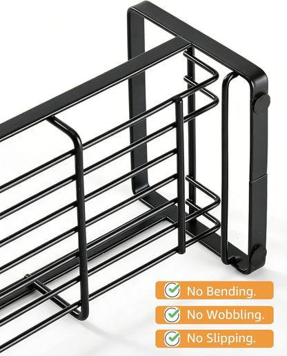 Kitchen Sink Sponge Holder, 304 Stainless Steel Kitchen Soap Dispenser Caddy Organizer, Countertop Soap Dish Rack Drainer with Removable Drain Tray, not Including Dispenser and Brush