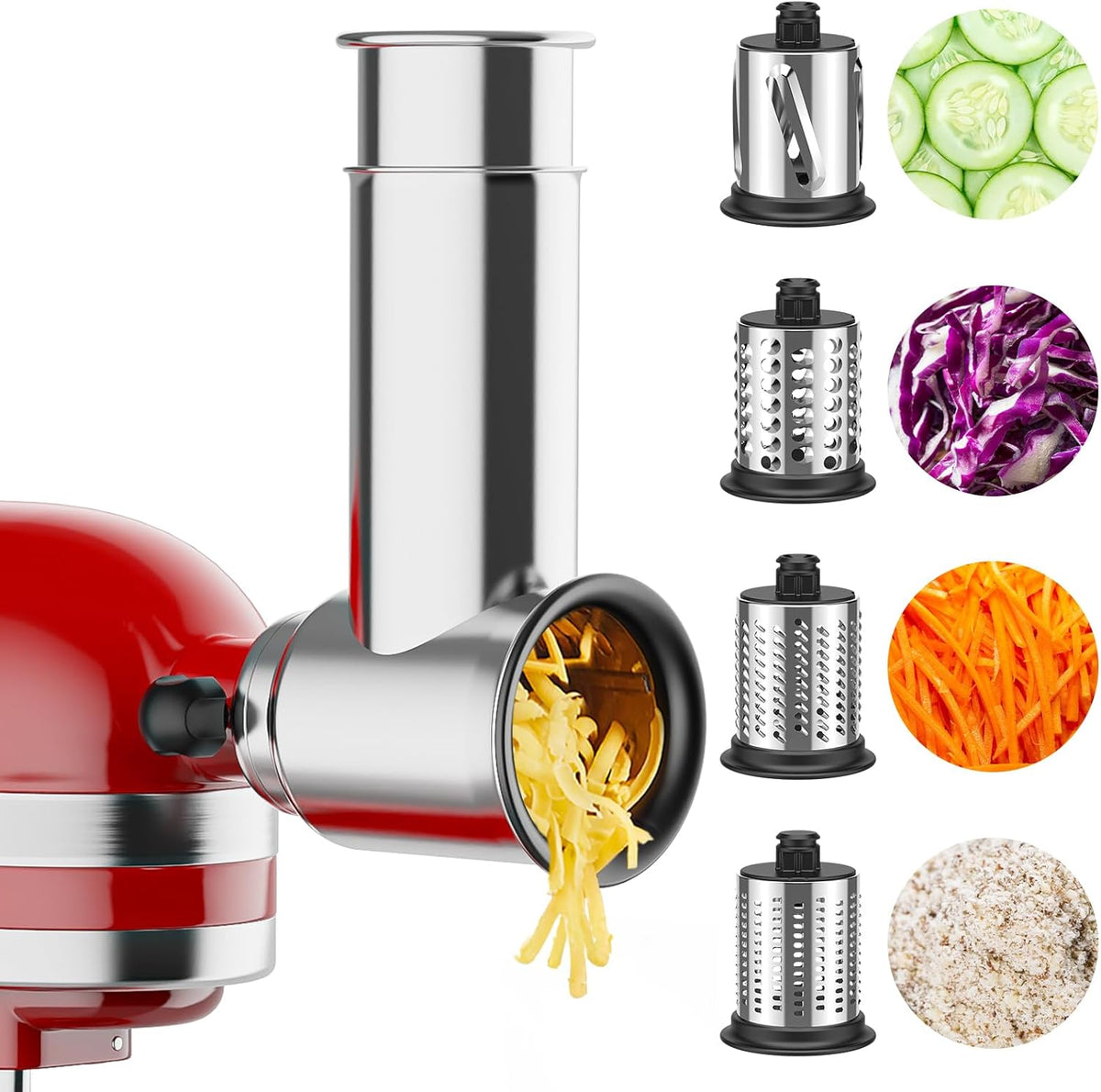 Stainless Steel Slicer Shredder Attachment for Kitchenaid Stand Mixer