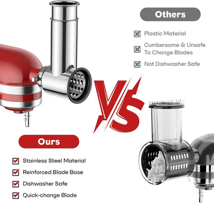 Stainless Steel Slicer Shredder Attachment for Kitchenaid Stand Mixer