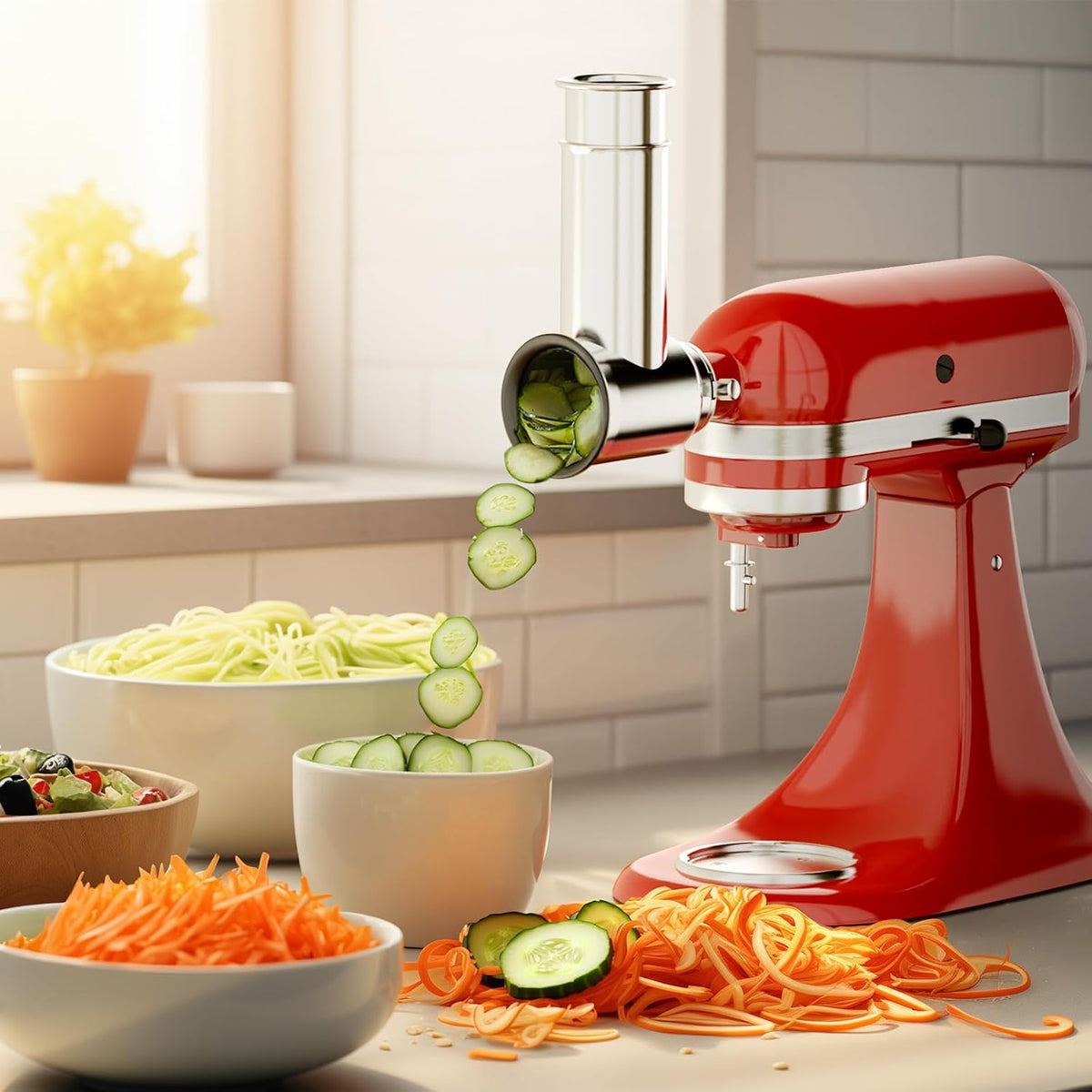 Stainless Steel Slicer Shredder Attachment for Kitchenaid Stand Mixer