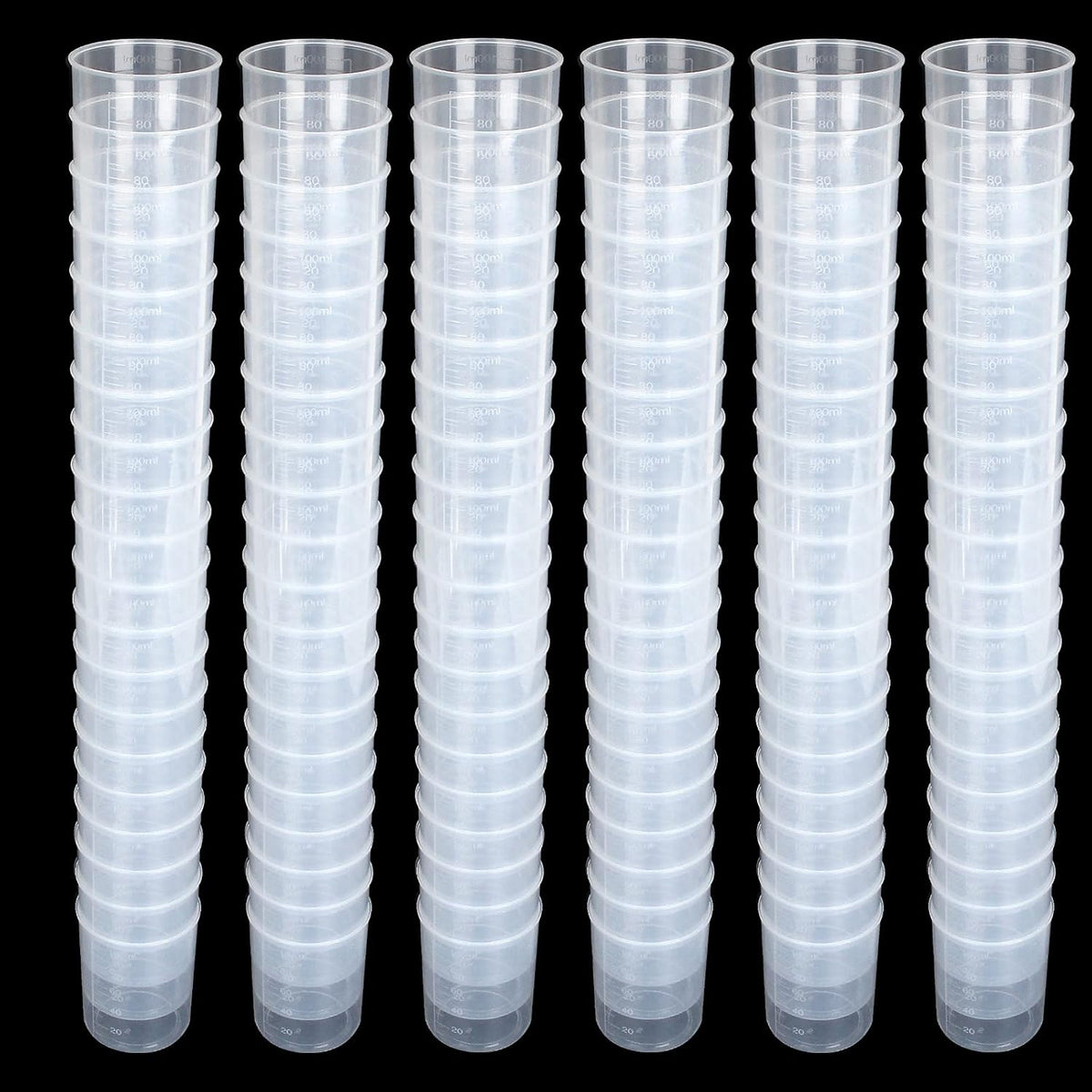100 Pcs 100mL Plastic Graduated Beakers for Epoxy Resin