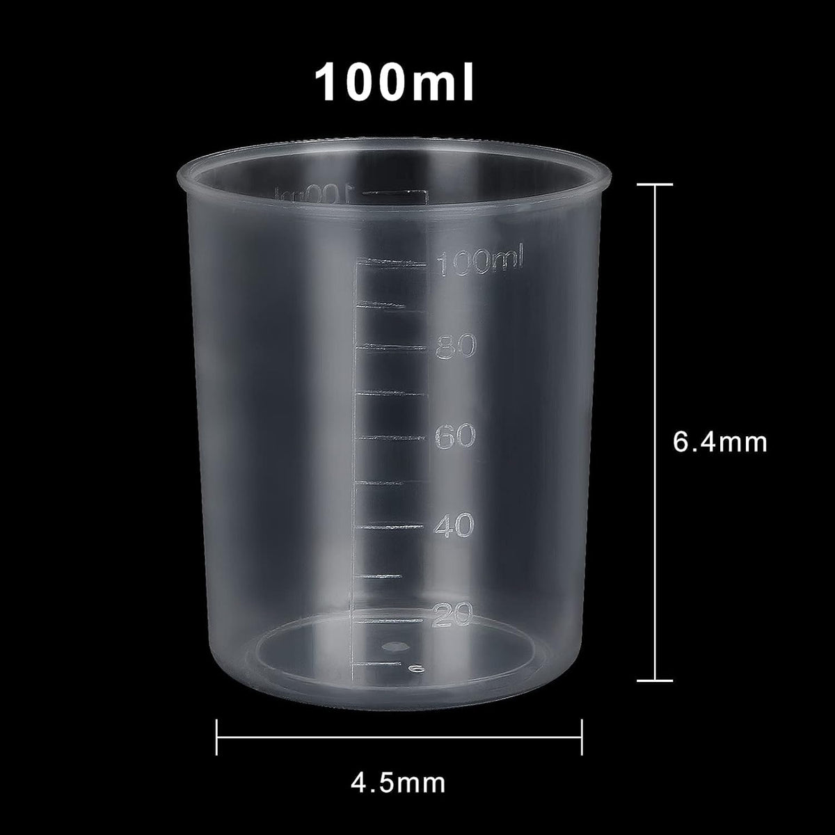 100 Pcs 100mL Plastic Graduated Beakers for Epoxy Resin