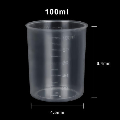 100 Pcs 100mL Plastic Graduated Beakers for Epoxy Resin