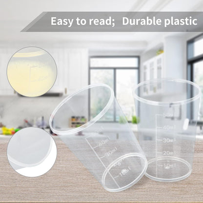 100 Pcs 100mL Plastic Graduated Beakers for Epoxy Resin