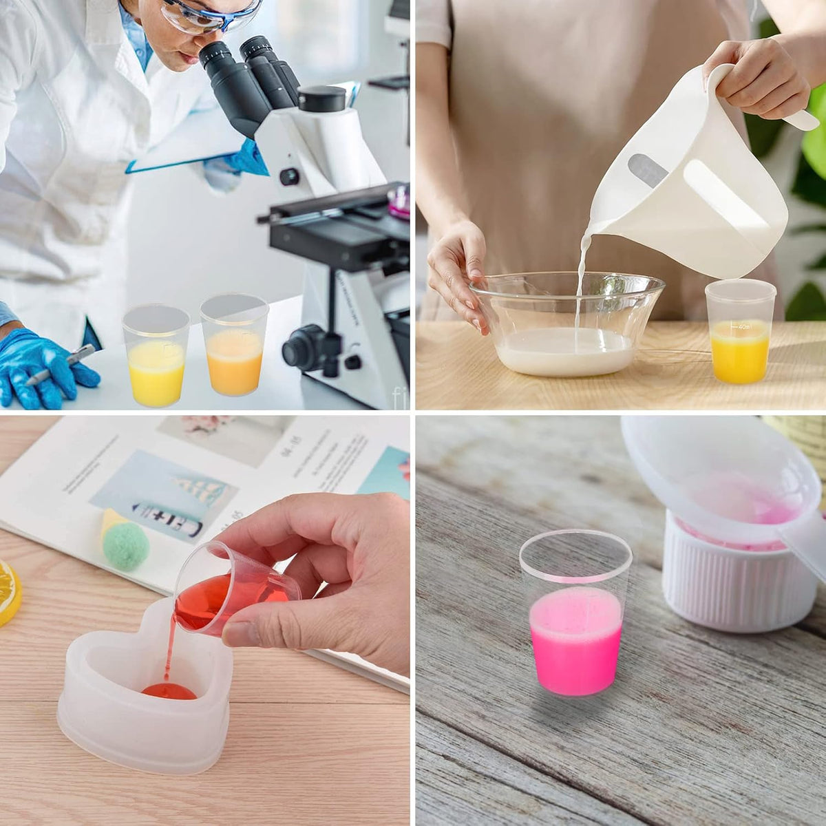 100 Pcs 100mL Plastic Graduated Beakers for Epoxy Resin