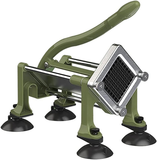 Commercial French Fry Cutter, Heavy Duty Potato Slicer with 3/8Inch Blade, Stainless Steel Potato ChopperFrench Fries Cutter with Suction Feet