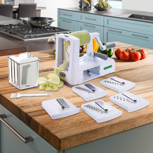 7-Blade Vegetable Slicer, Strongest-and-Heaviest Spiral Slicer, Best Veggie Pasta Spaghetti Maker for Keto/Paleo/Non-Gluten, Comes with 4 Recipe Ebooks