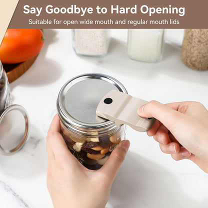 2 Pack Canning Jar Opener with Magnets, Mason Jar Opener For Canning Lids, Regular and Wide Mouth Lids, Powerful Magnet for Easy Refrigerator Storage, Releases Vacuum Seal– Patent Pending(Red)
