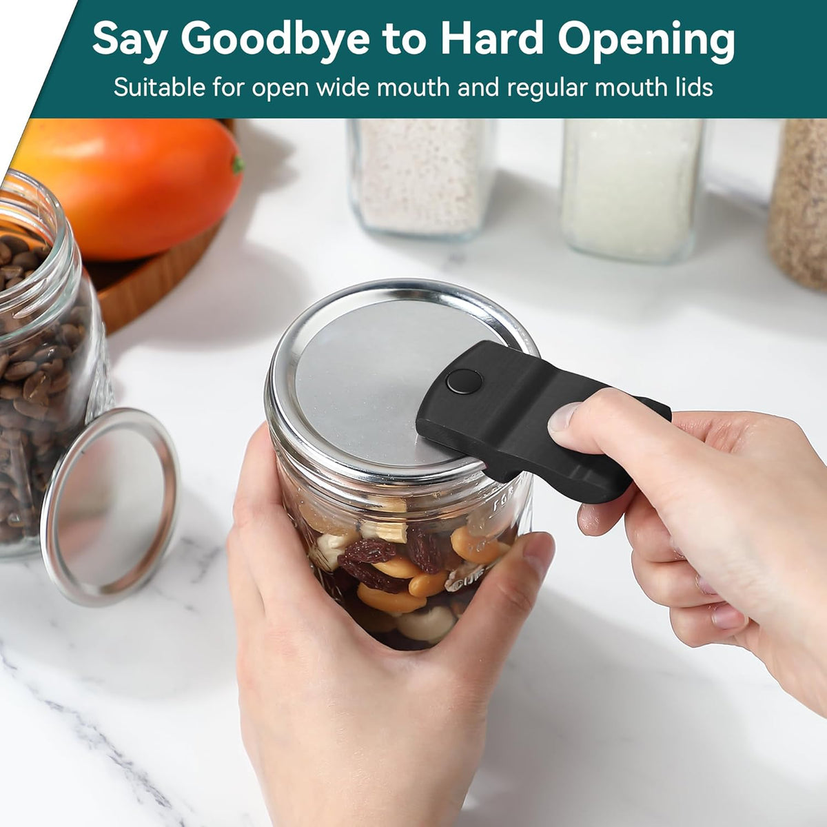 2 Pack Canning Jar Opener with Magnets, Mason Jar Opener For Canning Lids, Regular and Wide Mouth Lids, Powerful Magnet for Easy Refrigerator Storage, Releases Vacuum Seal– Patent Pending(Red)
