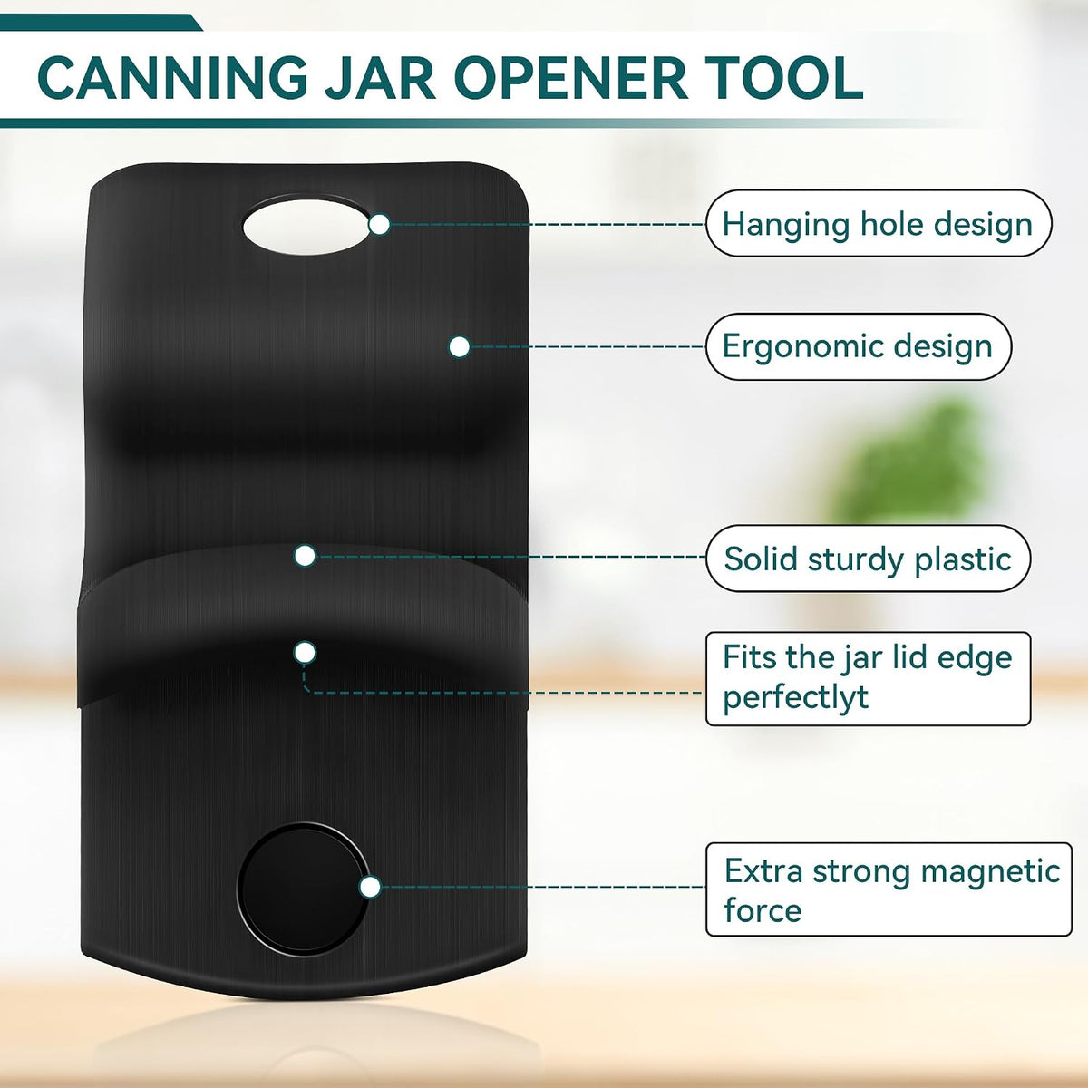 2 Pack Canning Jar Opener with Magnets, Mason Jar Opener For Canning Lids, Regular and Wide Mouth Lids, Powerful Magnet for Easy Refrigerator Storage, Releases Vacuum Seal– Patent Pending(Red)