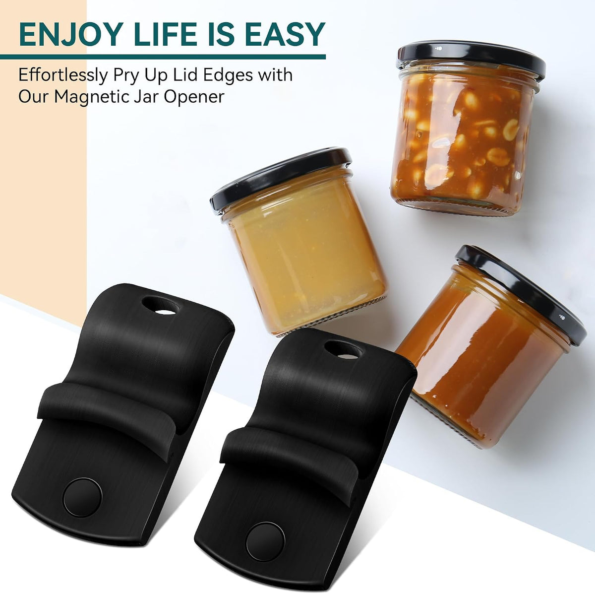 2 Pack Canning Jar Opener with Magnets, Mason Jar Opener For Canning Lids, Regular and Wide Mouth Lids, Powerful Magnet for Easy Refrigerator Storage, Releases Vacuum Seal– Patent Pending(Red)
