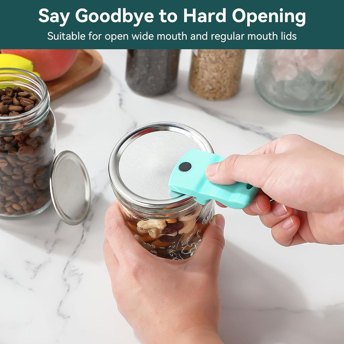 2 Pack Canning Jar Opener with Magnets, Mason Jar Opener For Canning Lids, Regular and Wide Mouth Lids, Powerful Magnet for Easy Refrigerator Storage, Releases Vacuum Seal– Patent Pending(Red)