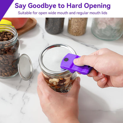 2 Pack Canning Jar Opener with Magnets, Mason Jar Opener For Canning Lids, Regular and Wide Mouth Lids, Powerful Magnet for Easy Refrigerator Storage, Releases Vacuum Seal– Patent Pending(Red)