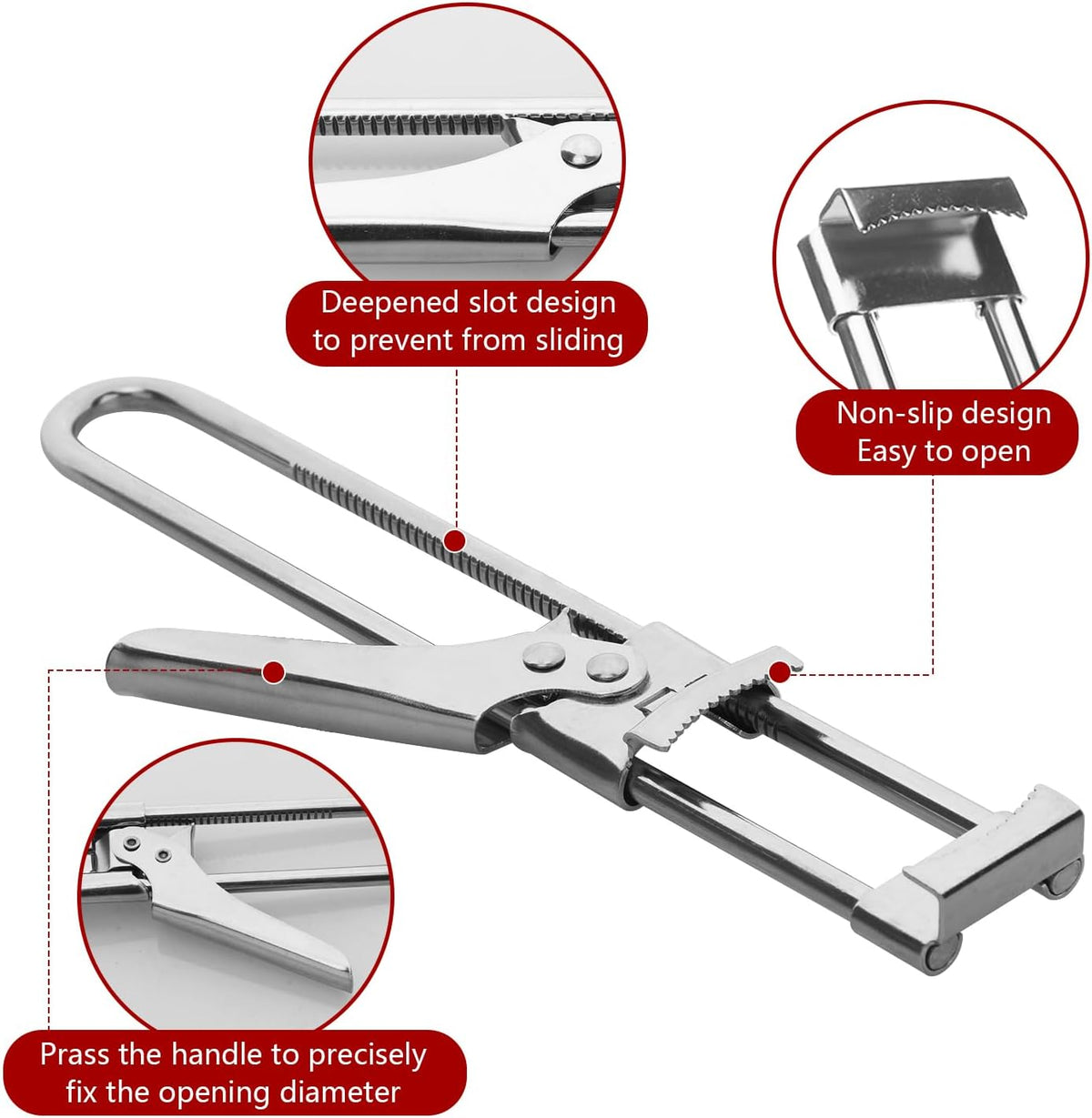 Jar & Bottle Opener, Adjustable Multifunctional Stainless Steel Can Opener Jar Lid Gripper, Manual,Kitchen Accessories