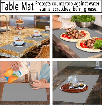 3Pack Silicone Sheet for Crafts, Resin Jewelry Casting Molds Mat, Food Grade Silicone Placemat, Multipurpose Table Protector, Nonstick Nonskid Heat-Resistant, Black&Gray&Beige (15.7x11.8inch)