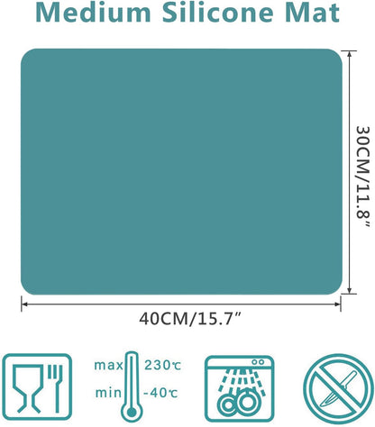 3Pack Silicone Sheet for Crafts, Resin Jewelry Casting Molds Mat, Food Grade Silicone Placemat, Multipurpose Table Protector, Nonstick Nonskid Heat-Resistant, Black&Gray&Beige (15.7x11.8inch)