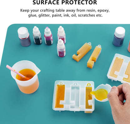 3Pack Silicone Sheet for Crafts, Resin Jewelry Casting Molds Mat, Food Grade Silicone Placemat, Multipurpose Table Protector, Nonstick Nonskid Heat-Resistant, Black&Gray&Beige (15.7x11.8inch)