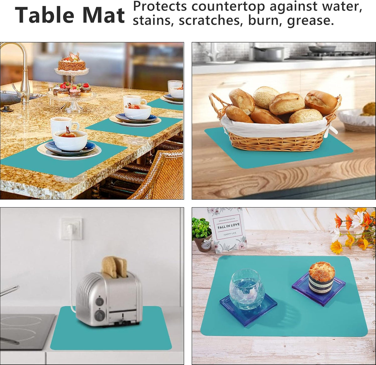 3Pack Silicone Sheet for Crafts, Resin Jewelry Casting Molds Mat, Food Grade Silicone Placemat, Multipurpose Table Protector, Nonstick Nonskid Heat-Resistant, Black&Gray&Beige (15.7x11.8inch)
