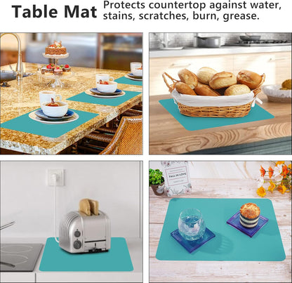 3Pack Silicone Sheet for Crafts, Resin Jewelry Casting Molds Mat, Food Grade Silicone Placemat, Multipurpose Table Protector, Nonstick Nonskid Heat-Resistant, Black&Gray&Beige (15.7x11.8inch)