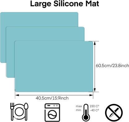 3Pack Silicone Sheet for Crafts, Resin Jewelry Casting Molds Mat, Food Grade Silicone Placemat, Multipurpose Table Protector, Nonstick Nonskid Heat-Resistant, Black&Gray&Beige (15.7x11.8inch)