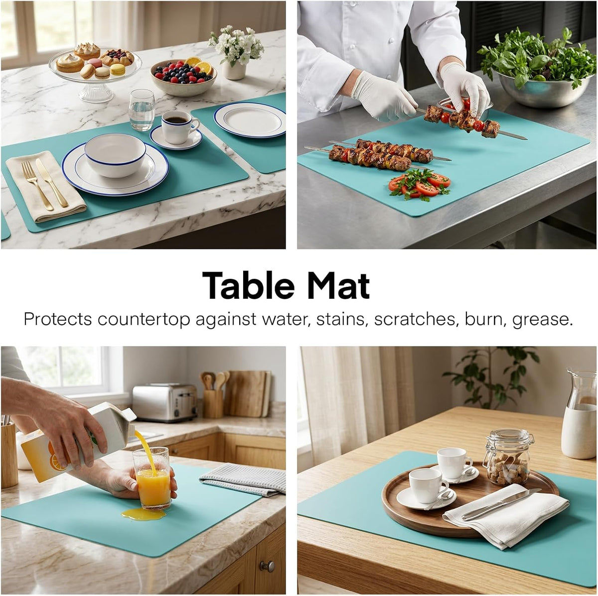 3Pack Silicone Sheet for Crafts, Resin Jewelry Casting Molds Mat, Food Grade Silicone Placemat, Multipurpose Table Protector, Nonstick Nonskid Heat-Resistant, Black&Gray&Beige (15.7x11.8inch)