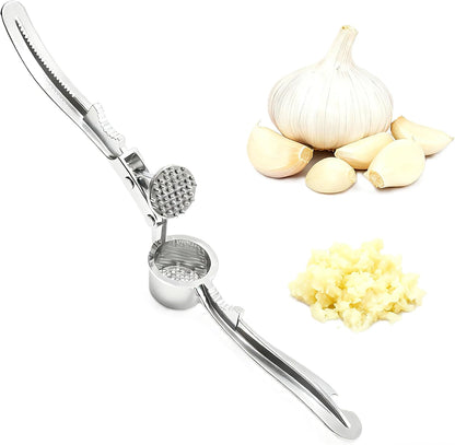 Aluminum Garlic Press with Peeler Dual Use for Garlic Nuts Ginger