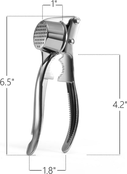 Aluminum Garlic Press with Peeler Dual Use for Garlic Nuts Ginger