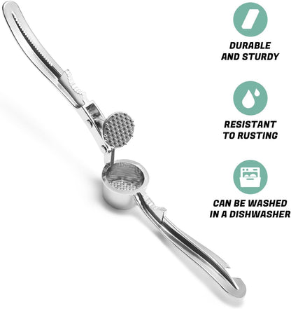 Aluminum Garlic Press with Peeler Dual Use for Garlic Nuts Ginger