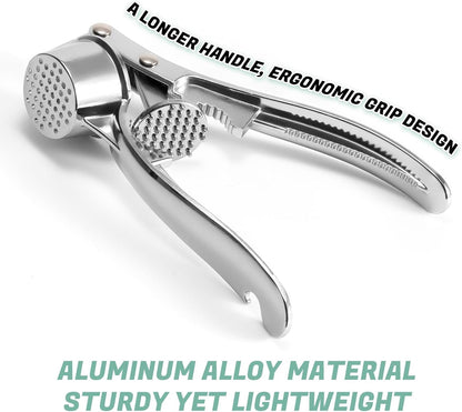 Aluminum Garlic Press with Peeler Dual Use for Garlic Nuts Ginger