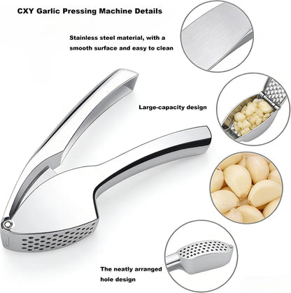 Aluminum Garlic Press with Peeler Dual Use for Garlic Nuts Ginger