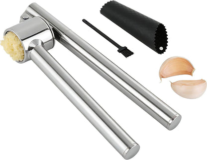 Aluminum Garlic Press with Peeler Dual Use for Garlic Nuts Ginger