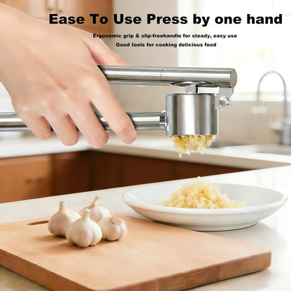 Aluminum Garlic Press with Peeler Dual Use for Garlic Nuts Ginger