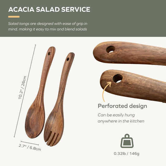 Acacia Salad Servers, 10-inch, Set of 2