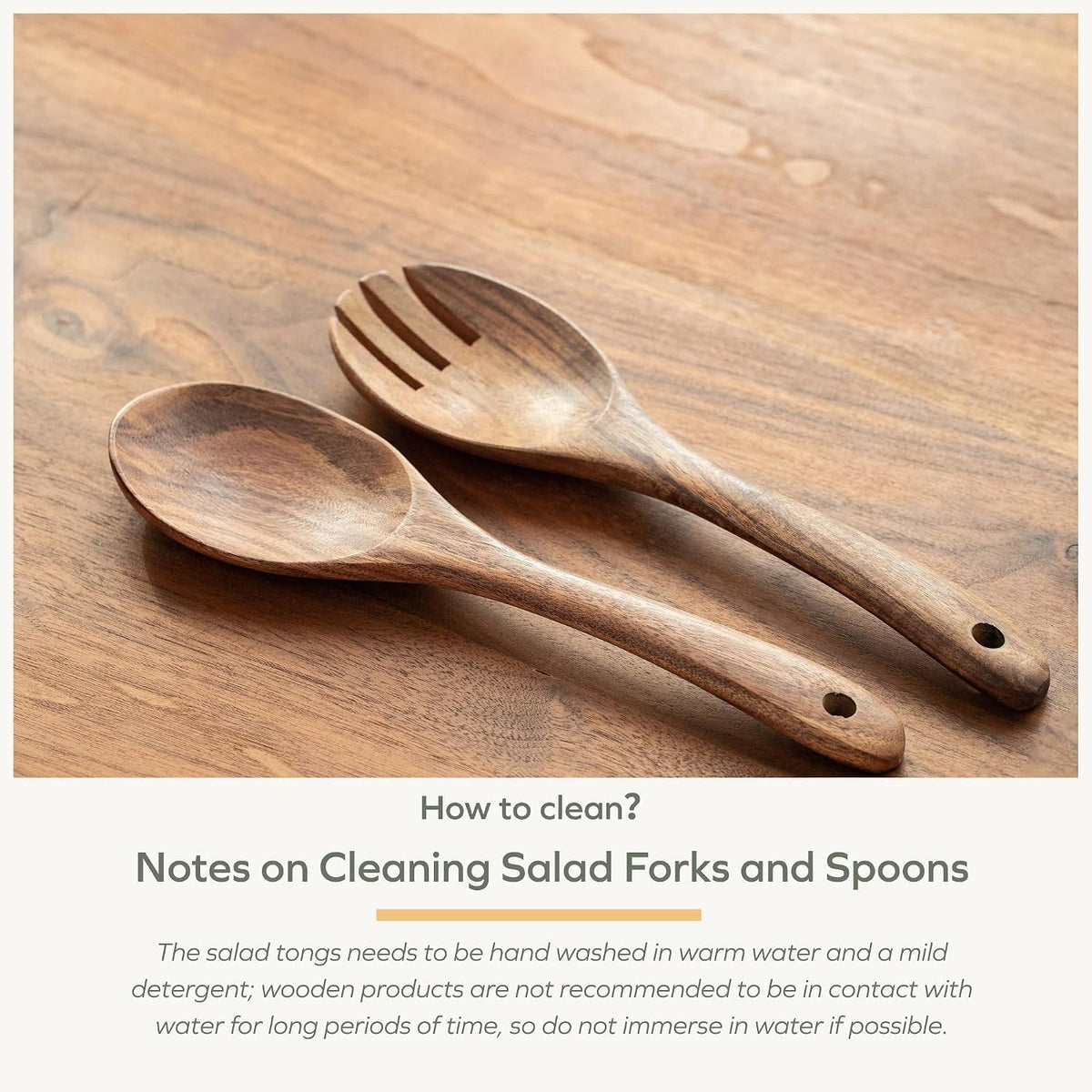 Acacia Salad Servers, 10-inch, Set of 2