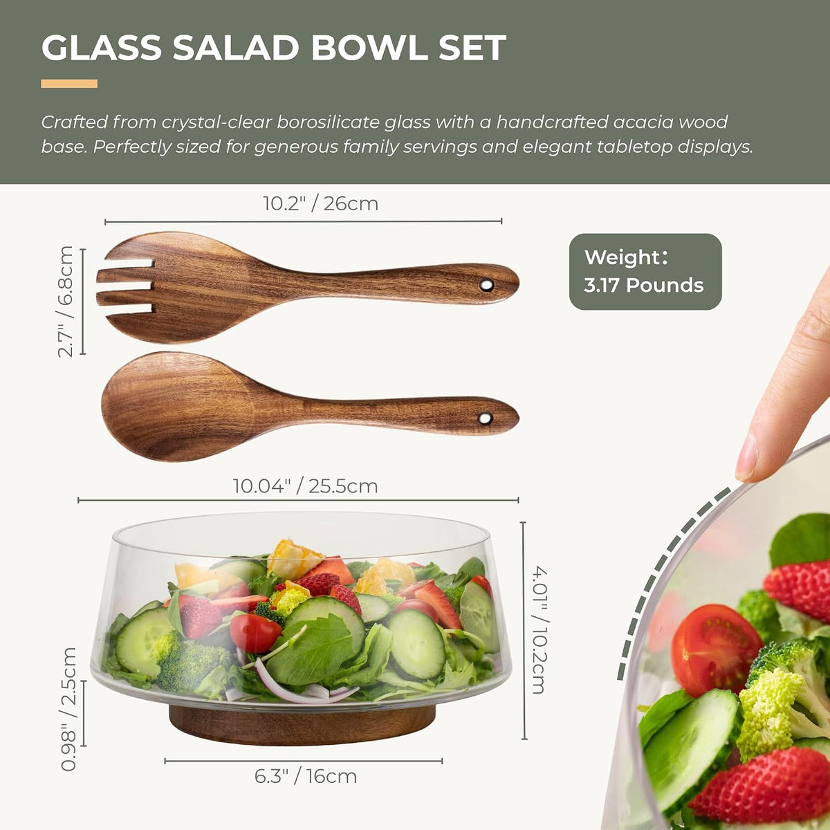 Acacia Salad Servers, 10-inch, Set of 2