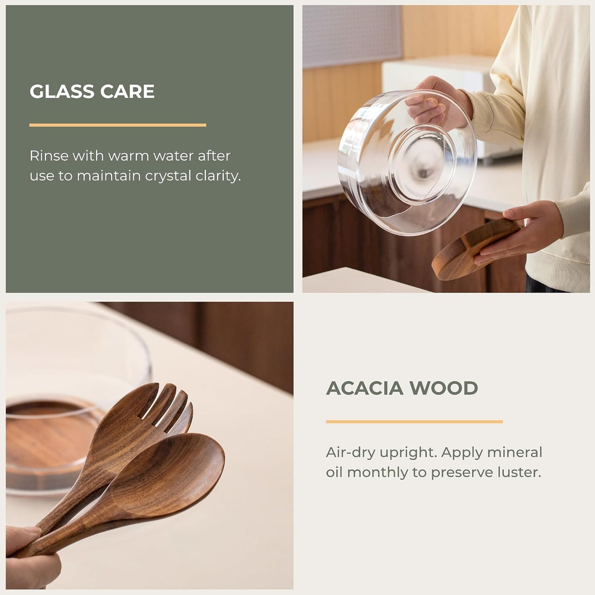 Acacia Salad Servers, 10-inch, Set of 2