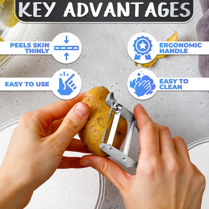 Y-Shaped Stainless Steel Potato Peeler with Ergonomic Handle