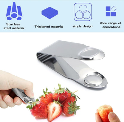 4 Pcs Stainless Steel Strawberry Huller, Fruit Stem Remover Core Tool Kitchen Gadgets for Cherry Tomato Berry, Silver